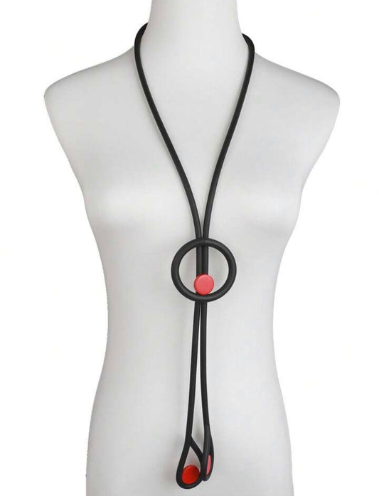 Collier simple et unique rouge et noir