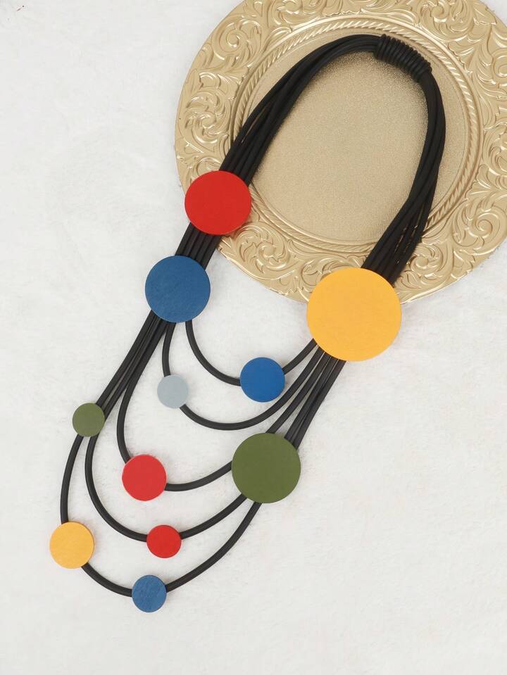 Collier long et grand arc-en-ciel