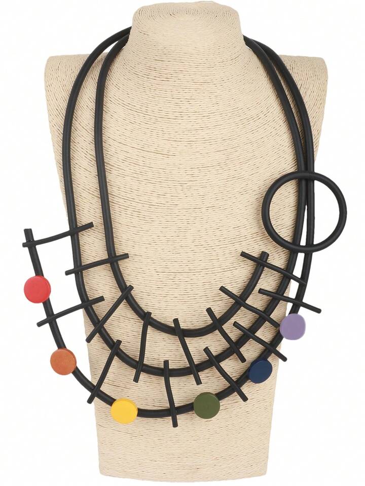 Collier géométrique arc-en-ciel