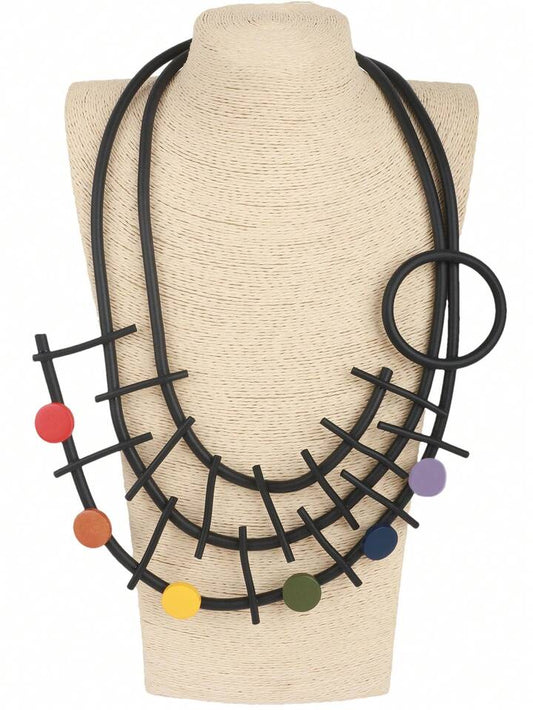 Collier géométrique arc-en-ciel