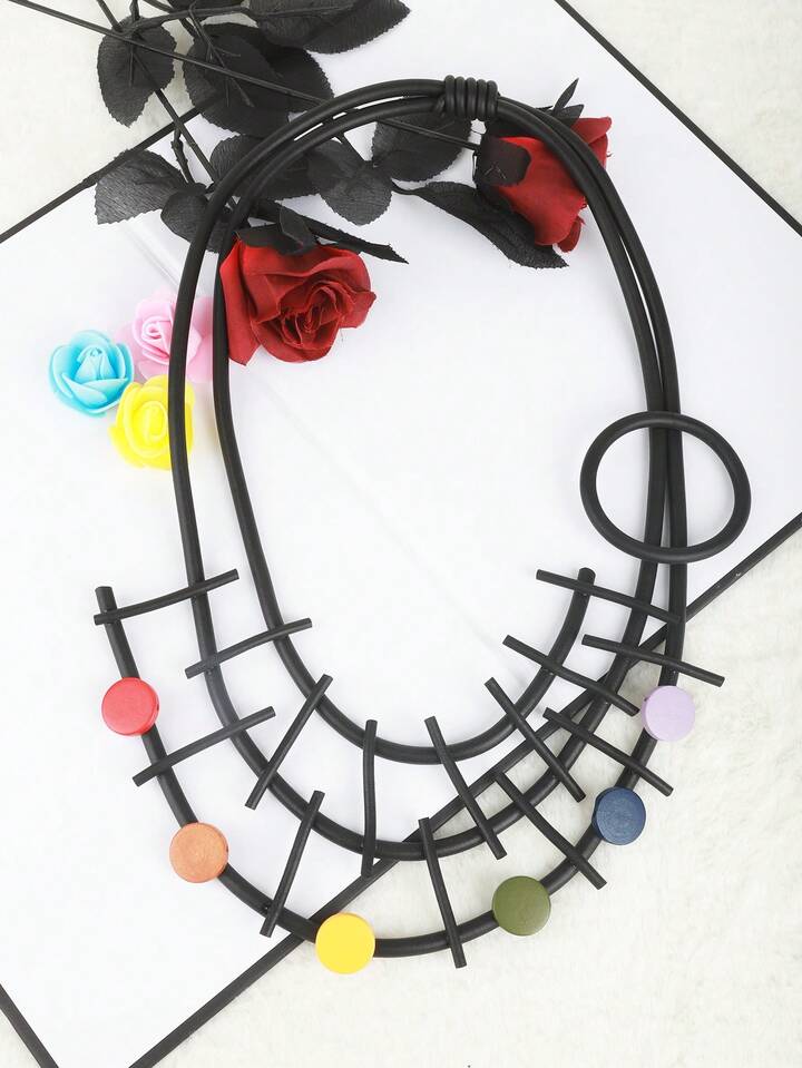 Collier géométrique arc-en-ciel