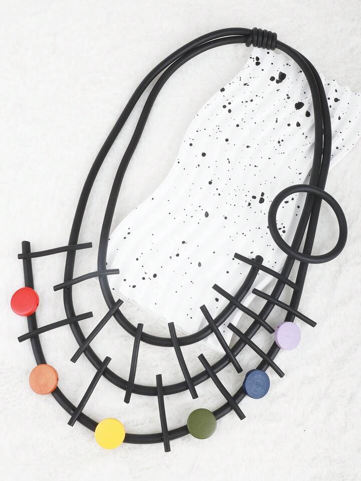 Collier géométrique arc-en-ciel