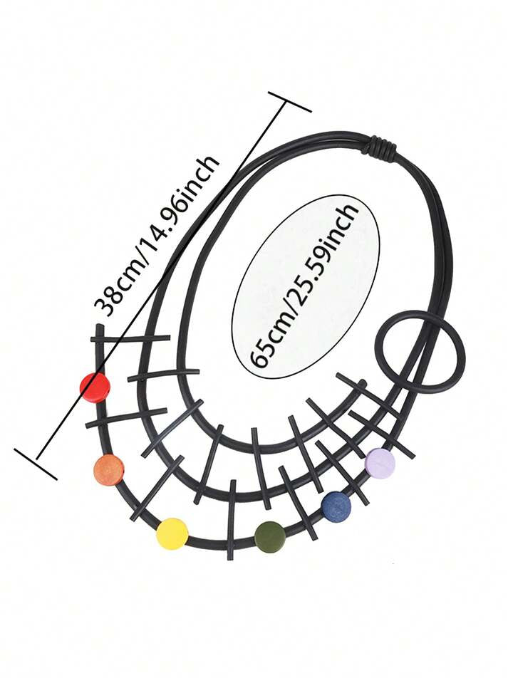Collier géométrique arc-en-ciel