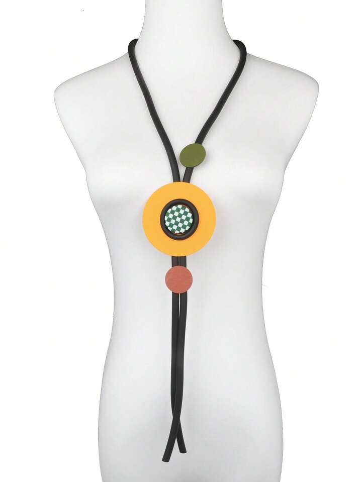 Collier unique à carreau