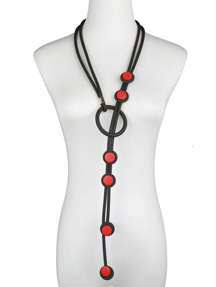 Collier long en caoutchouc
