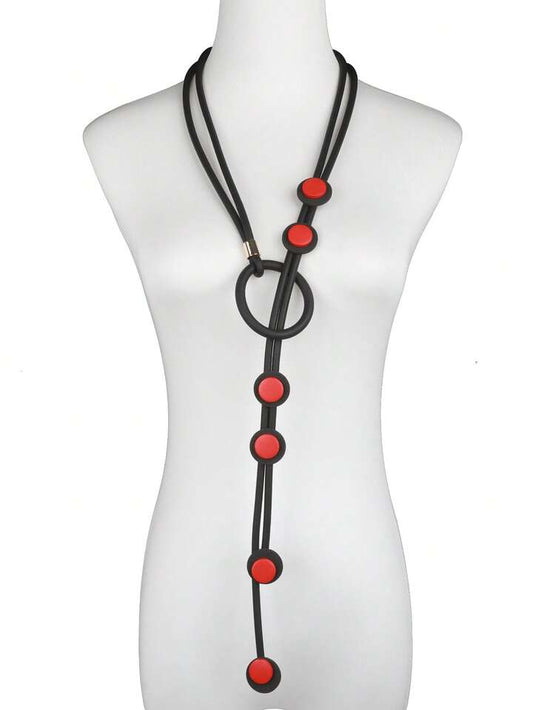 Collier long en caoutchouc