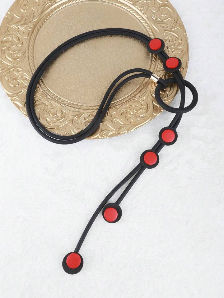 Collier long en caoutchouc