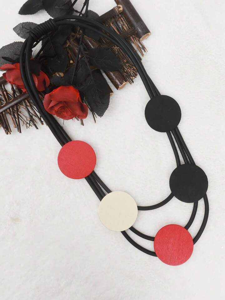 Collier géométrique à 5 cercles